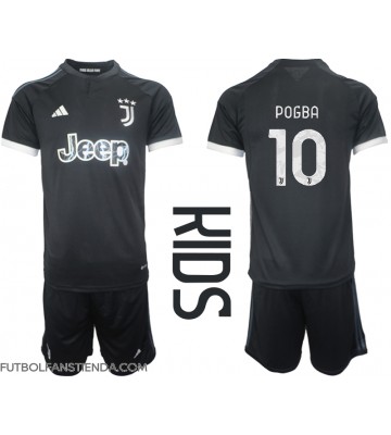 Juventus Paul Pogba #10 Tercera Equipación Niños 2023-24 Manga Corta (+ Pantalones cortos)